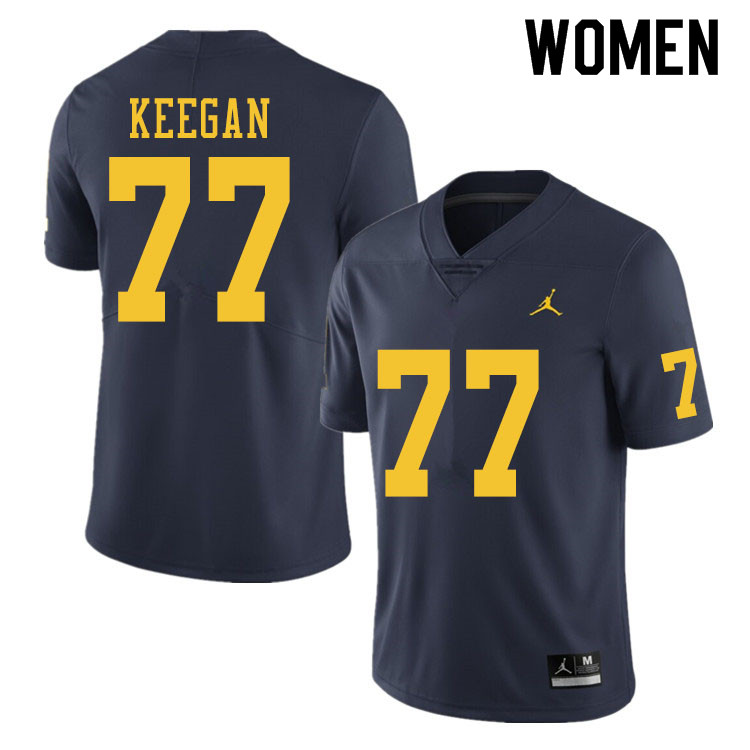 Women #77 Trevor Keegan Michigan Wolverines College Football Jerseys Sale-Navy